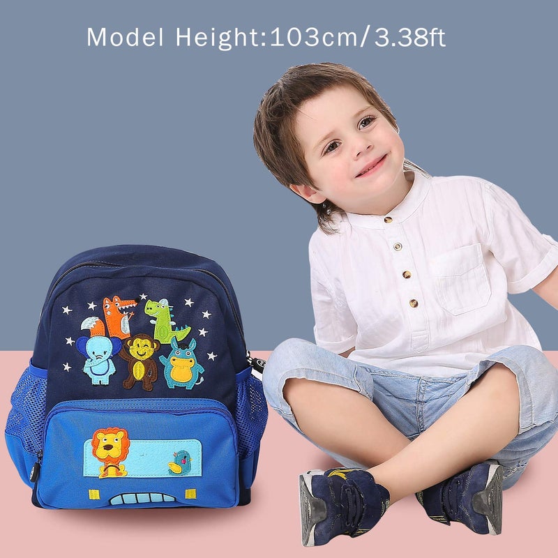 willikiva Cute Zoo Little 3d Backpack Kids Backpack for Boys and Girls Toddler Backpack Waterproof Preschool(Blue) - Image 5